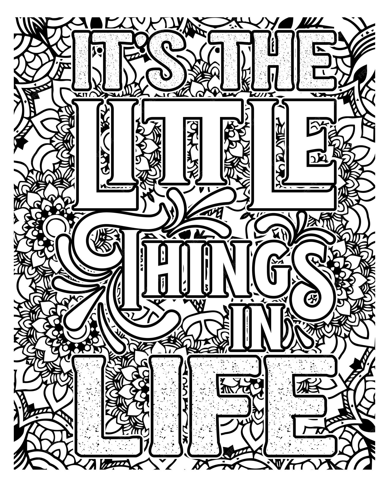 Premium vector motivational quotes lettering coloring page inspirational quotes coloring book page