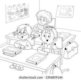 Little boys day schedulekids school coloring stock illustration