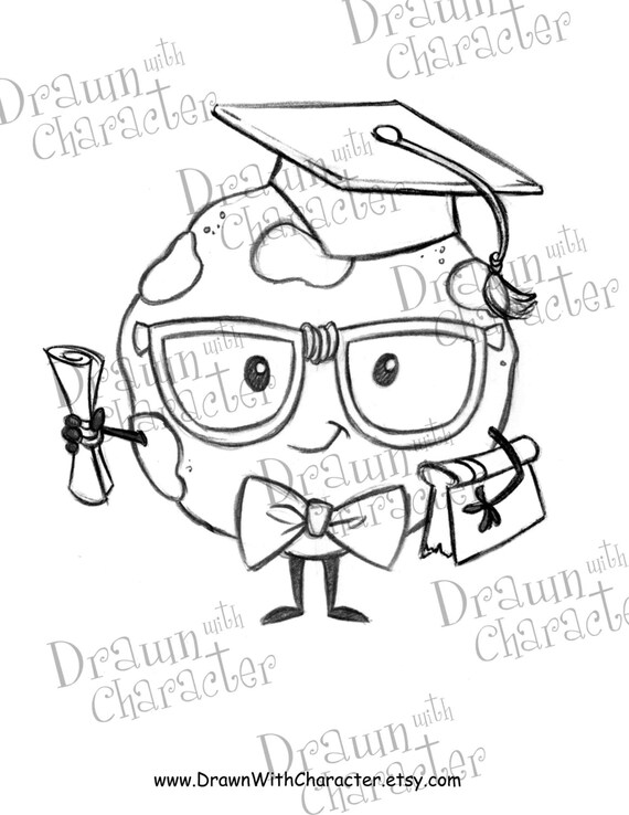 One smart cookie boy graduate digital stamp kopykake image instant download
