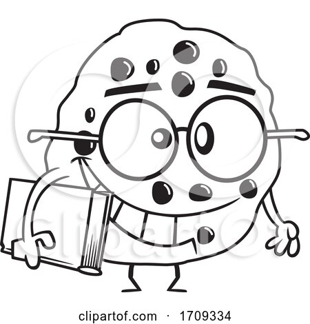 Cartoon black and white smart cookie by toonaday