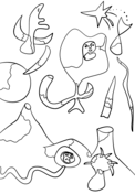 The smile of the flamboyant wings by joan miro coloring page free printable coloring pages
