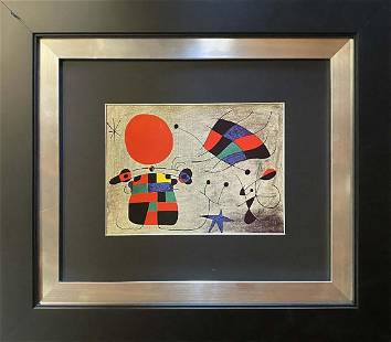 Joan miro color plate lithograph from