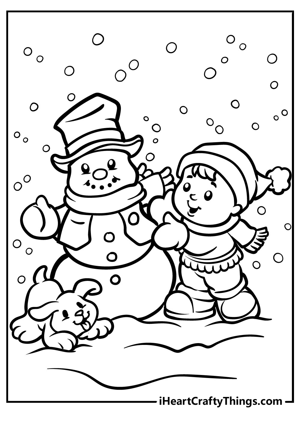Snowman coloring pages free printables