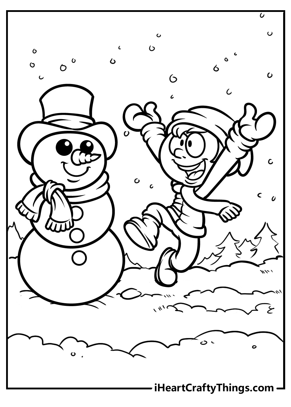 Snowman coloring pages free printables