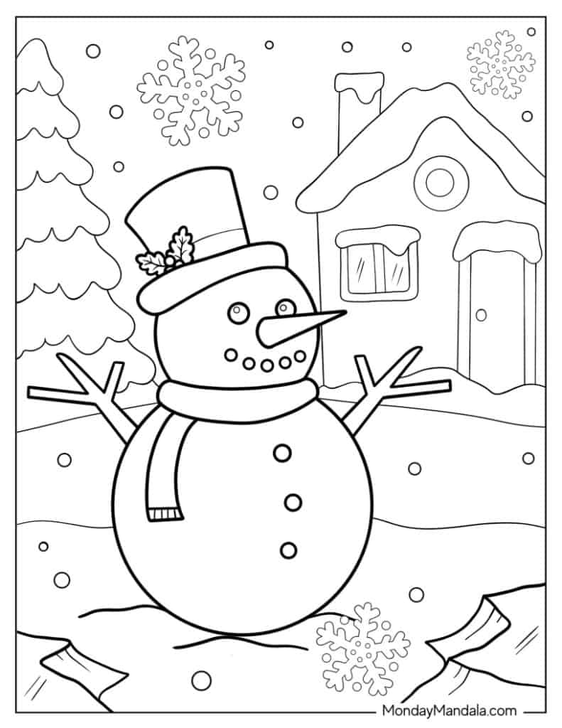 Winter coloring pages free pdf printables