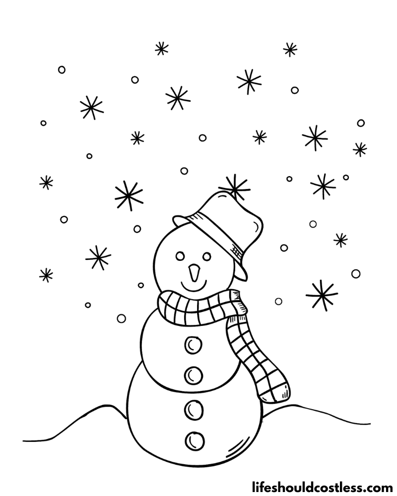 Snow coloring pages free printable pdf templates