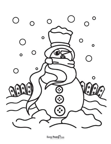 Printable snowman coloring pages