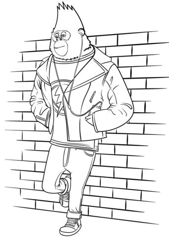 Johnny from sing movie coloring page free printable coloring pages sing movie star coloring pages coloring for kids