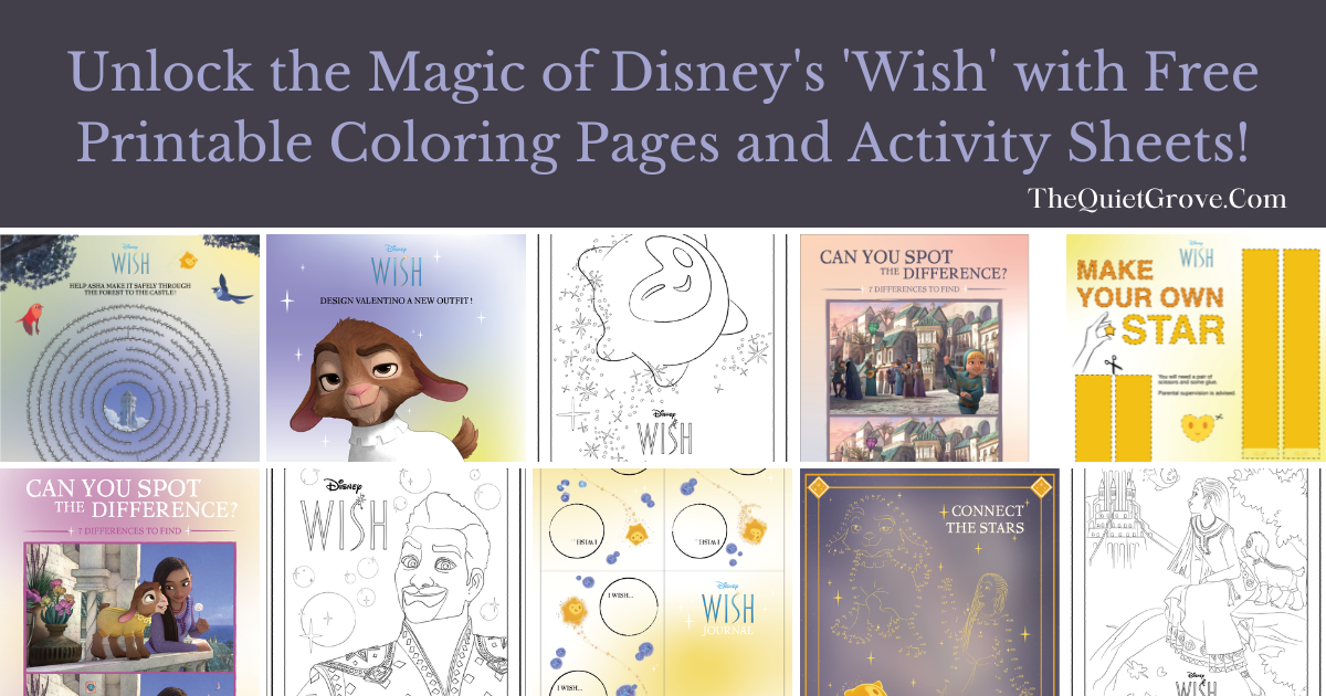 Unlock the magic of disneys wish with free printable coloring pages and activity sheets â the quiet grove