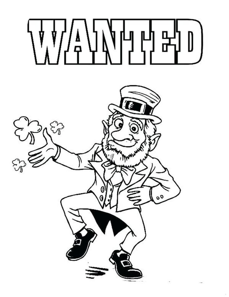 Leprechaun coloring pages pdf