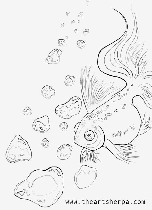 Gil the goldfish traceable for the art sherpa on youtube the art sherpa art painting tracing art