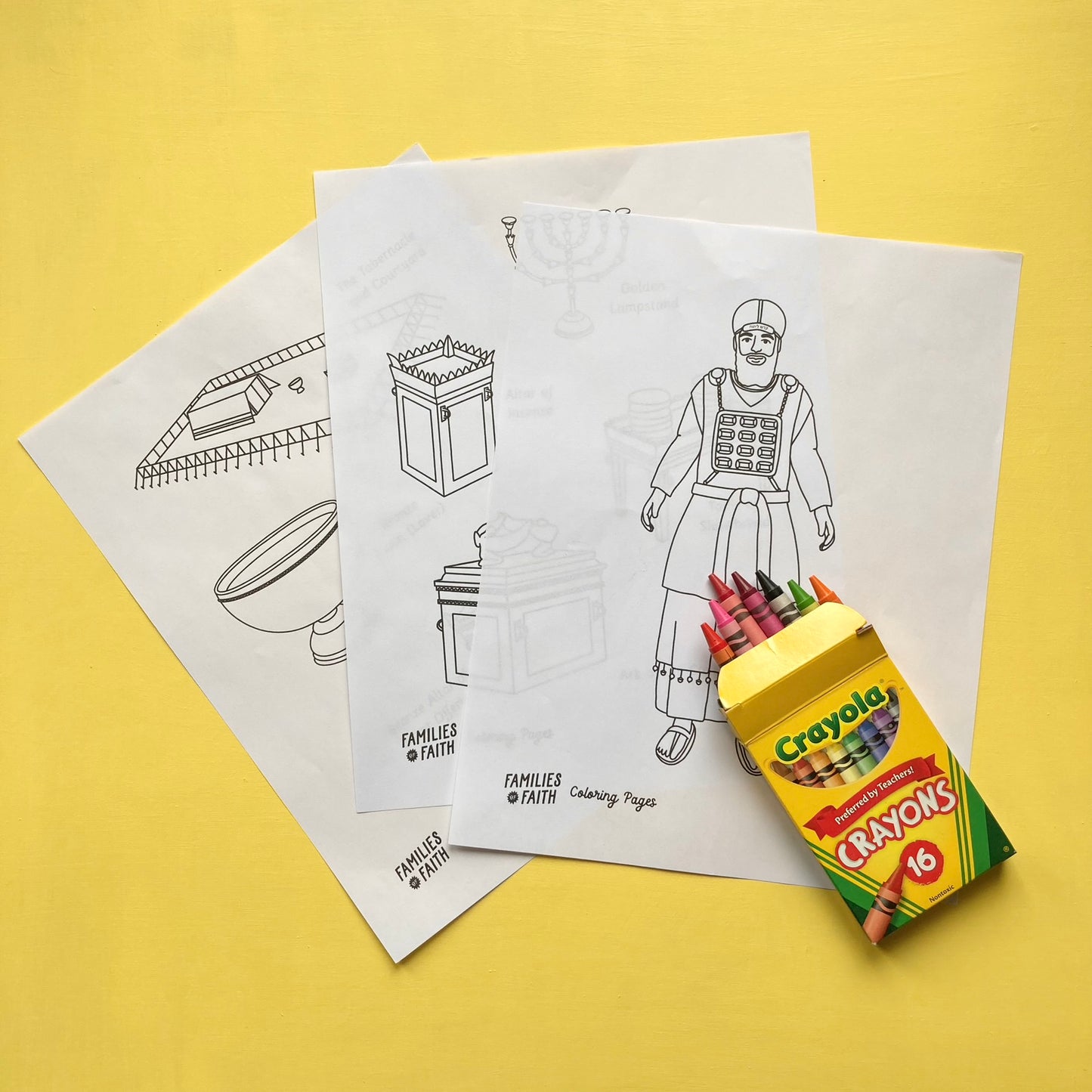 Tabernacle and high priest coloring pages â families of faith