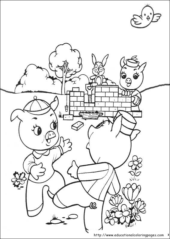 The three little pigs coloring