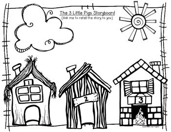 Retelling the story little pigs storyboard characters folktale reading little pigs three little pigs three little pigs houses