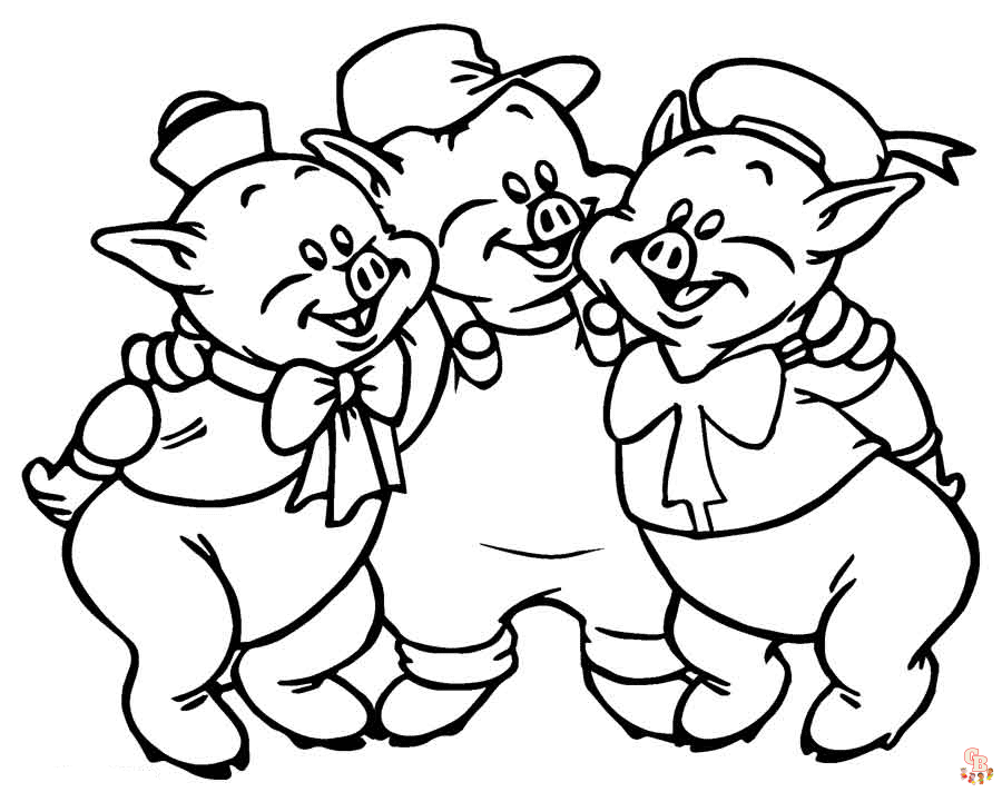 Get creative with three little pigs coloring pages