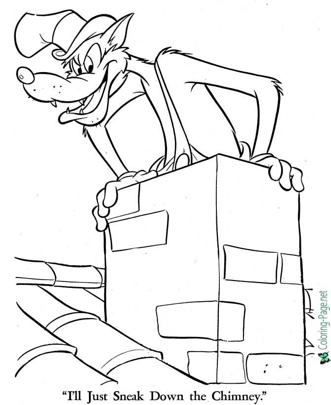 The three little pigs coloring pages