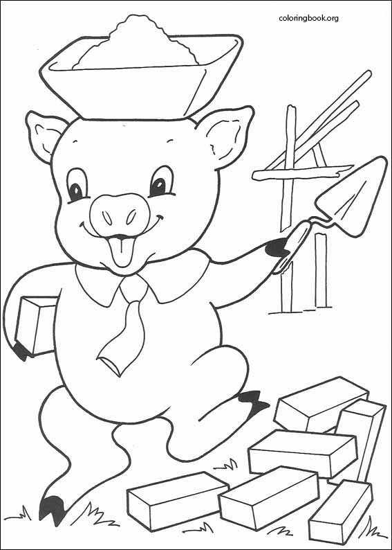The three little pigs coloring page