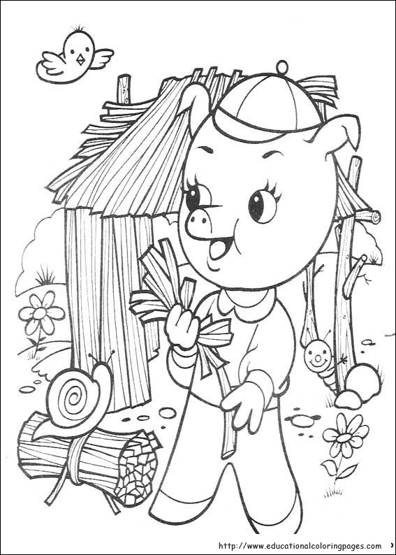 The three little pigs coloring