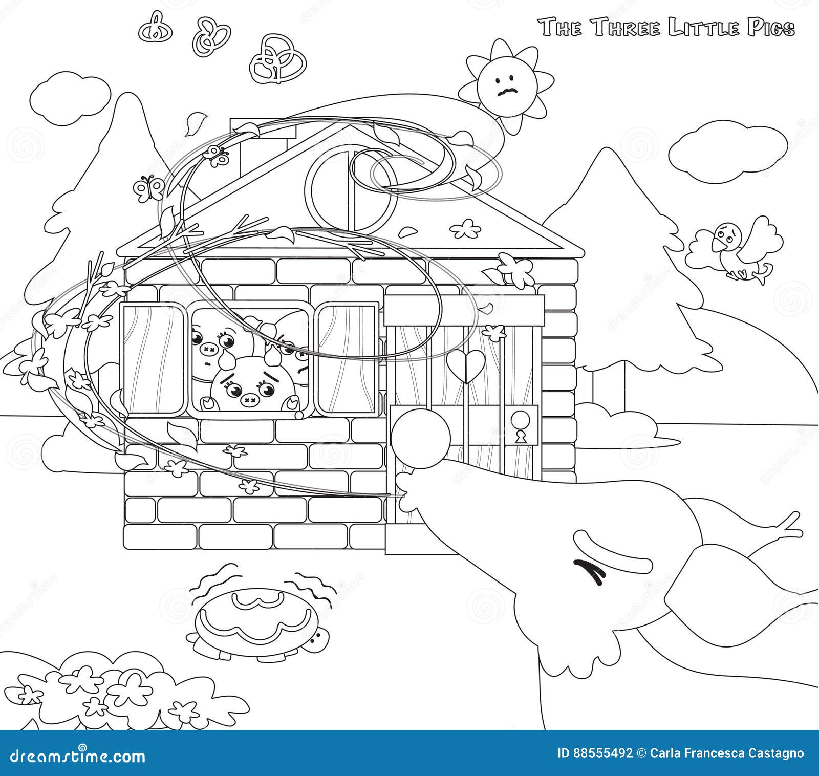 Coloring three little pigs stock illustrations â coloring three little pigs stock illustrations vectors clipart