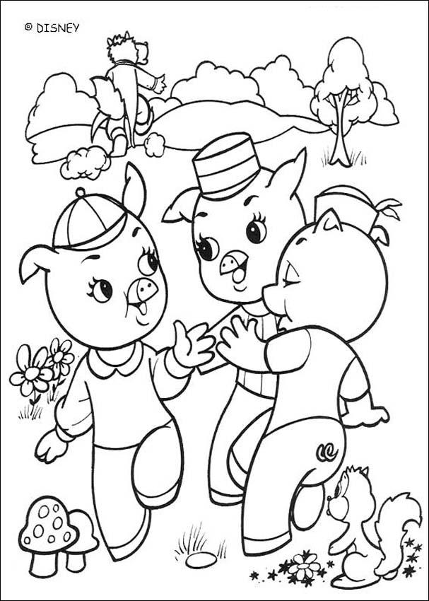 Fifer fiddler and edmund scare the wolf coloring pages