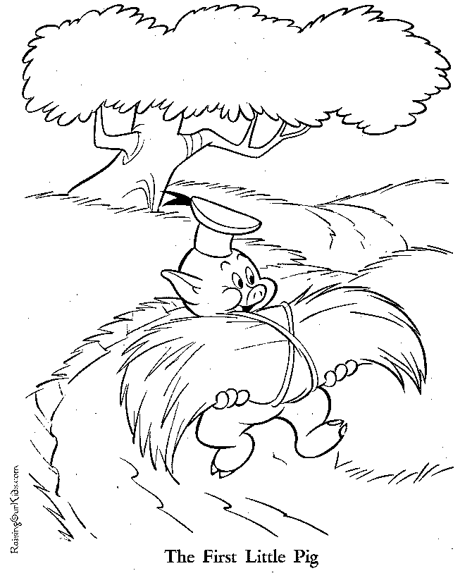 The three little pigs coloring page to print