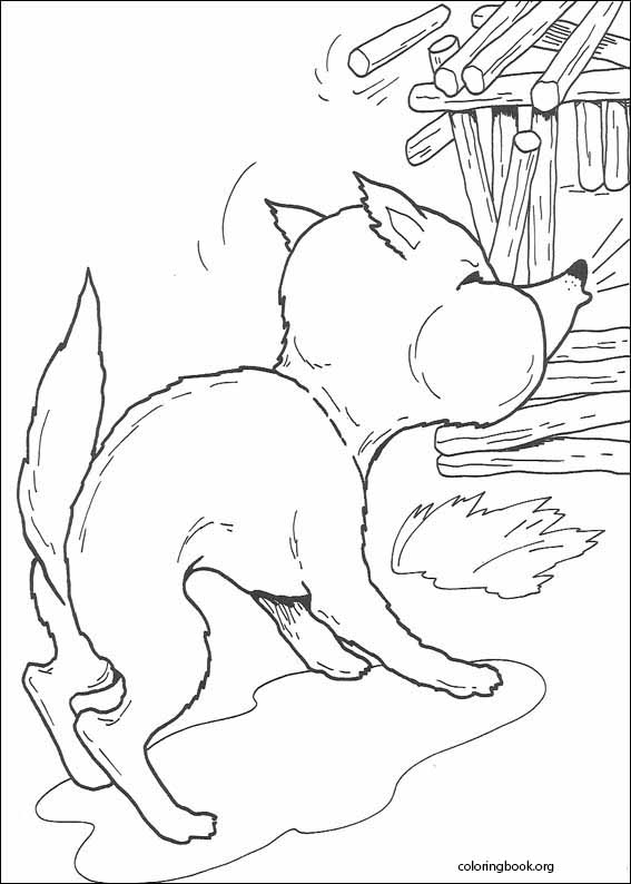 The three little pigs coloring page