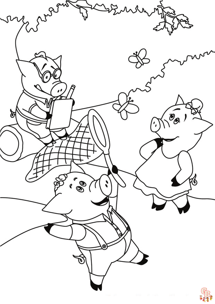 Get creative with three little pigs coloring pages