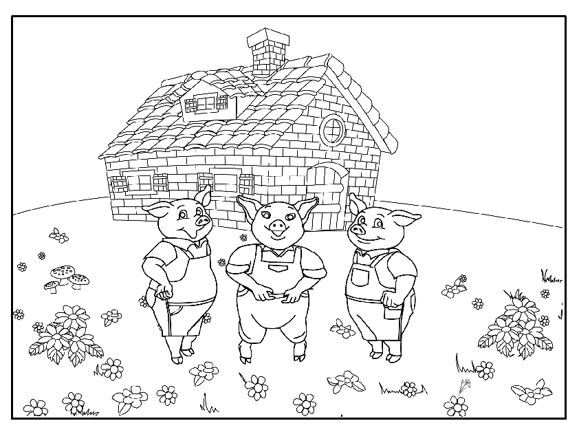 Immerse yourself in the world of three little pigs story with our fun and creative coloring pages free and printable designs