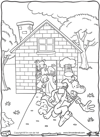 Three little pigs coloring pages â tims printables