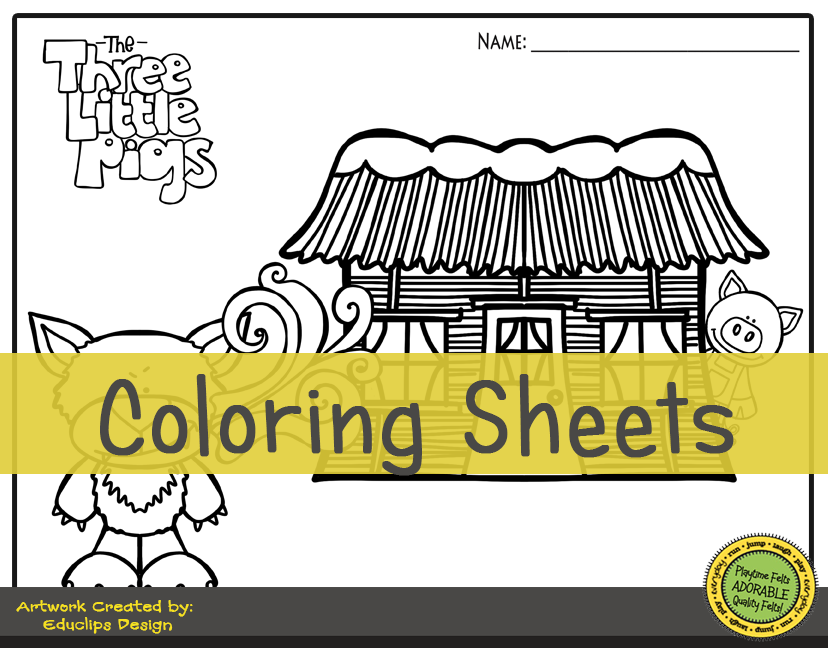 Little pigs storytime activities for preschool by playtime felts