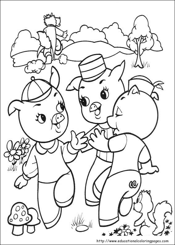 The three little pigs coloring