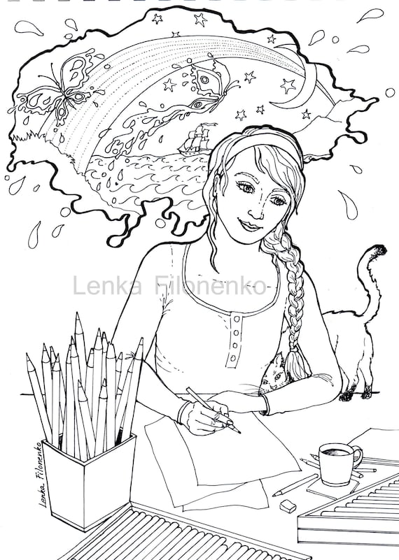 Coloring page for adults coloring page the colorist adult coloring pages art therapy women coloring page