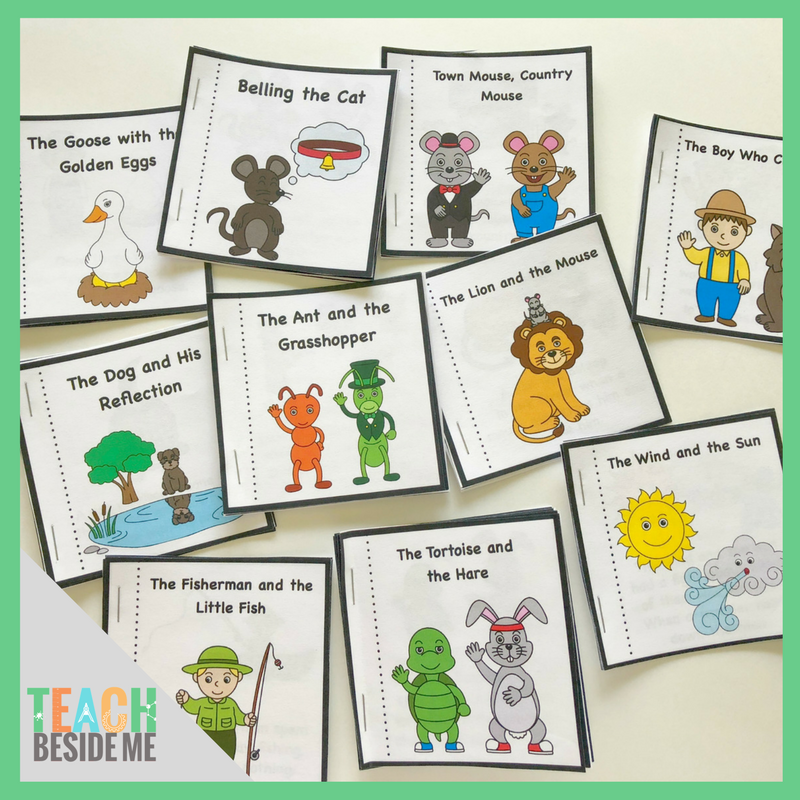 Aesops fables printable mini books