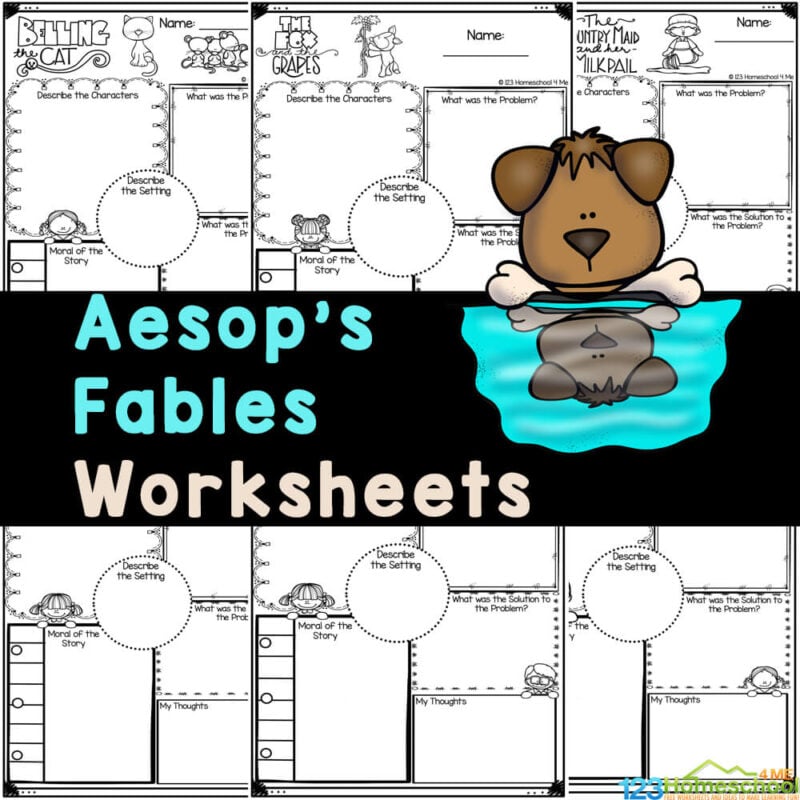 Free printable aesops fables worksheets for kids