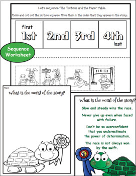 The tortoise the hare sequencing retelling aesops fables craft wheels