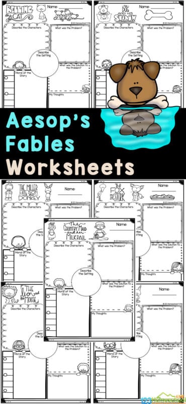 Free printable aesops fables worksheets for kids
