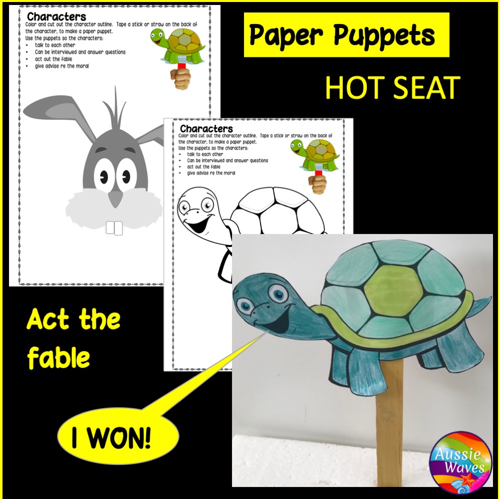 Reading fable the hare and the tortoise and tasks