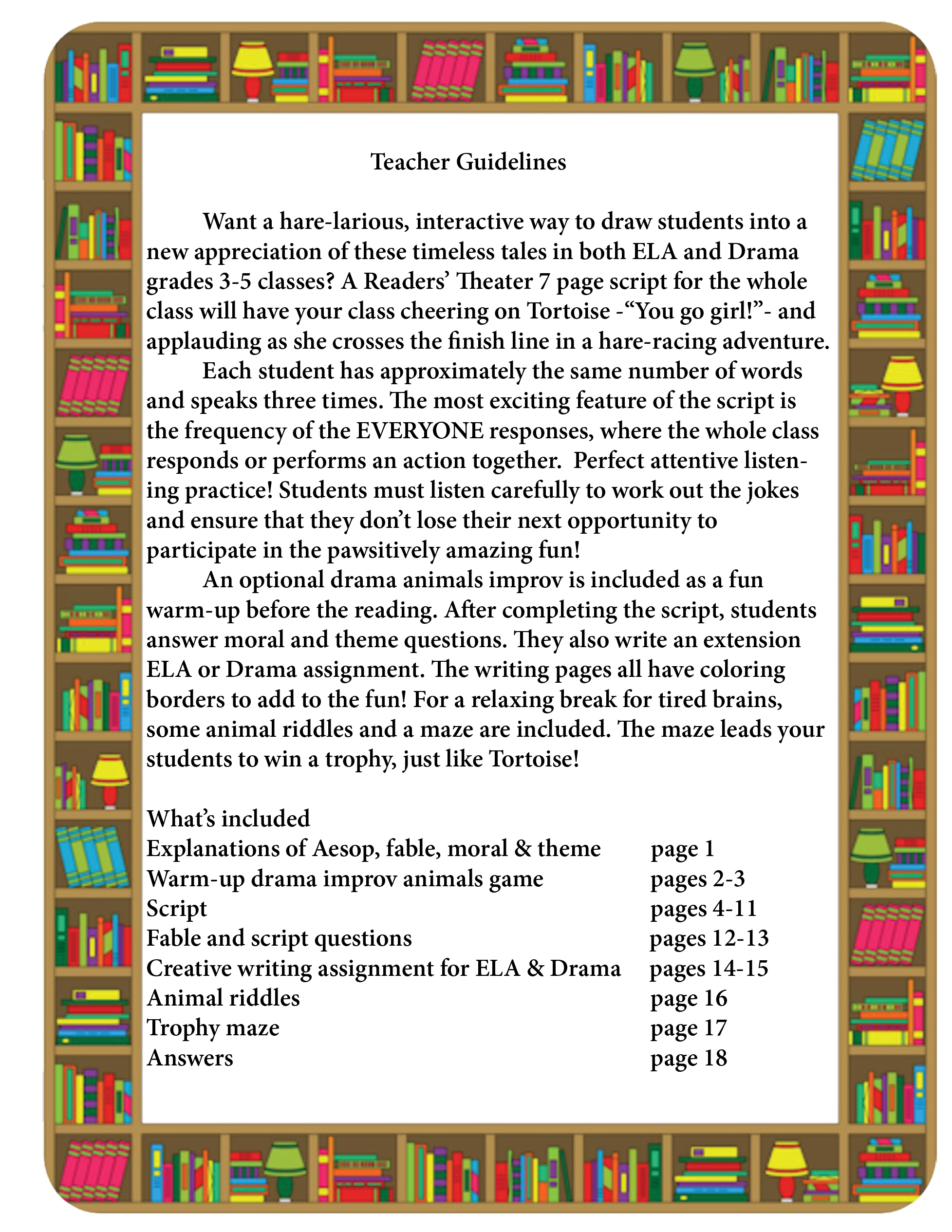 Aesops fable the tortoise and the hare whole class readers theater script made by teachers