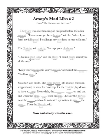 Mad libs â tims printables