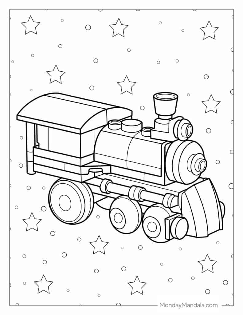 Train coloring pages free pdf printables