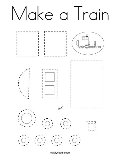 Make a train coloring page