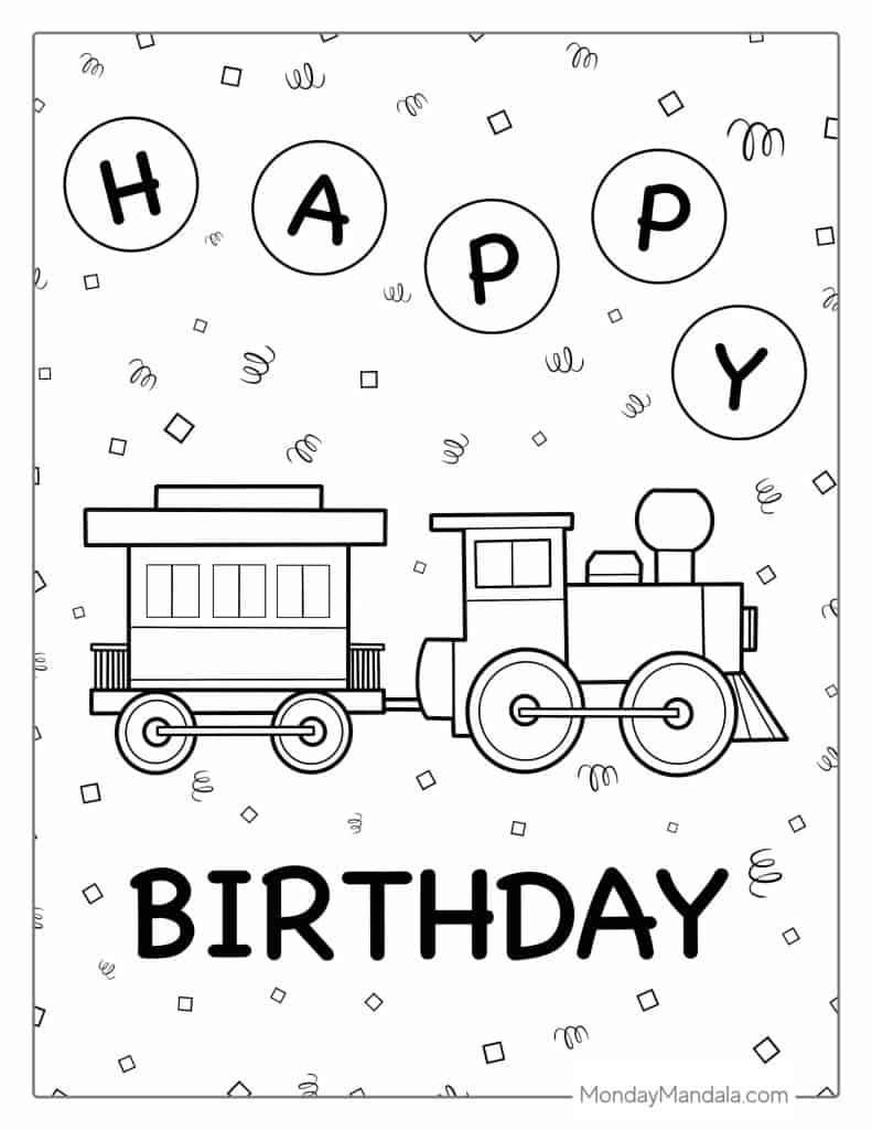 Train coloring pages free pdf printables