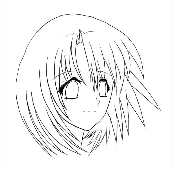 Anime girl coloring pages
