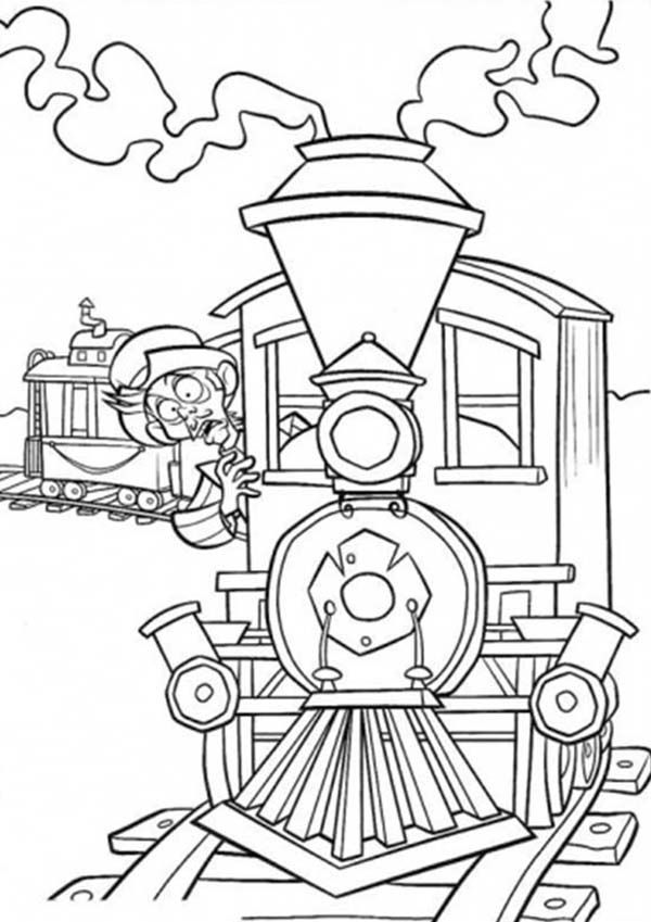 Surprised man in the train on railroad coloring page color luna pãginas para colorear disney pãginas para colorear libro de colores