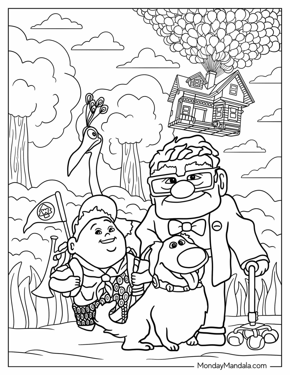 Up coloring pages free pdf printables