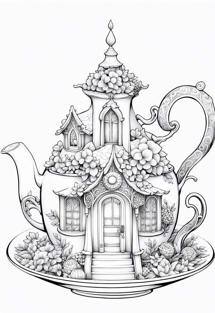 Pencil drawing hand drawing black and white sketch alice in wonderland manga book detailed illustration
