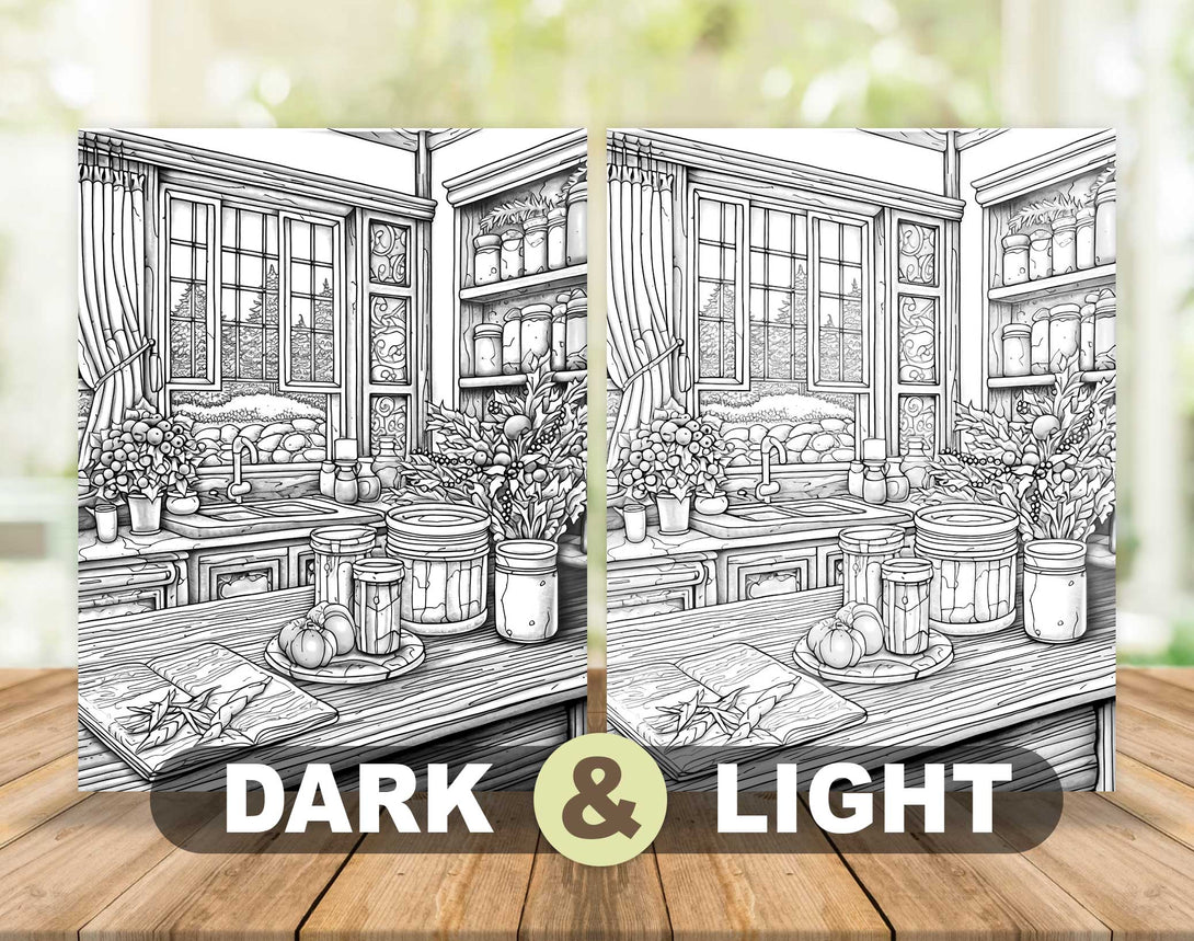 Christmas house interior grayscale coloring pages
