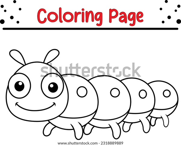 Caterpillar coloring book page vector cartoon stock vector royalty free