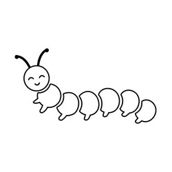 Caterpillar coloring page vector images over