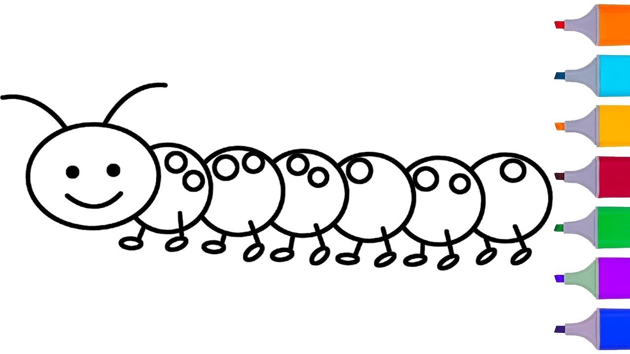 Caterpillar coloring pages for kids